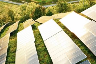 solar panels on a hill