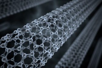 3d Carbon nanotubes on dark background