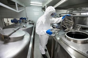 Specialist in chemical plant supervising technical process