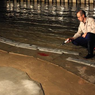 WRL was commissioned to undertake 2D and 3D physical modelling of geotextile coastal management systems, which were proposed a resort at an island development in Abu Dhabi. The proposed coastal development scheme consisted of a field of low crested geotextile container breakwaters, utilised in combination with beach nourishment. 