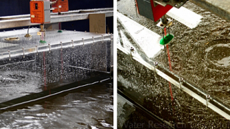 Oceanlinx Australia engaged WRL to undertake two-dimensional physical modelling of its Wave Energy System. The Oceanlinx system converts the flow of air above an oscillating water column (OWC) into electrical energy via a mechanical turbine. Wave flume tests were undertaken independently on two different types of OWC designs in the 3 m wave flume at WRL.