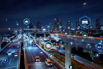 Transportation and technology concept. ITS (Intelligent Transport Systems). Mobility as a service.Telecommunication. IoT (Internet of Things). ICT (Information communication Technology).