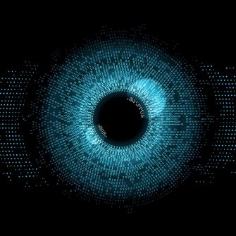 Digital eye data network cyber security technology stock illustration