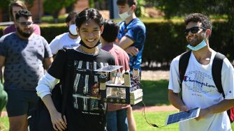 A group of students with their energy projects