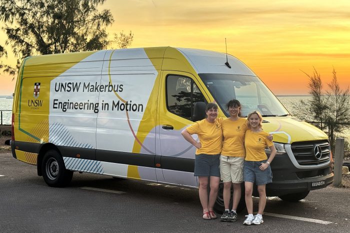 UNSW Makerspace manager Melinda Wimborne (left) and crew.