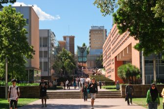Students walking outdoors at UNSW campus