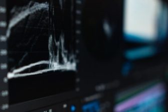 close up shot of graph on screen