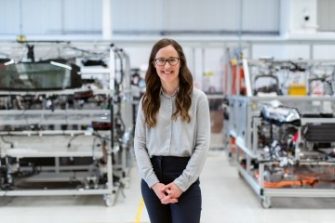 female engineer standing in worskshop