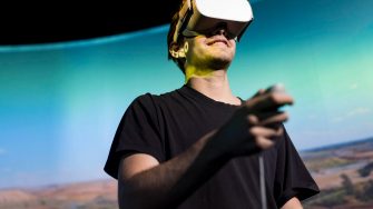 Students working with 360 Degree VR Simulator