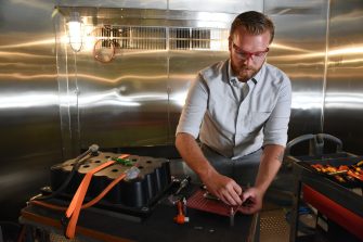 Engineering technician at work