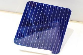 Solar cells displayed on white table