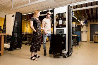 Students working on practical renewable energy design projects