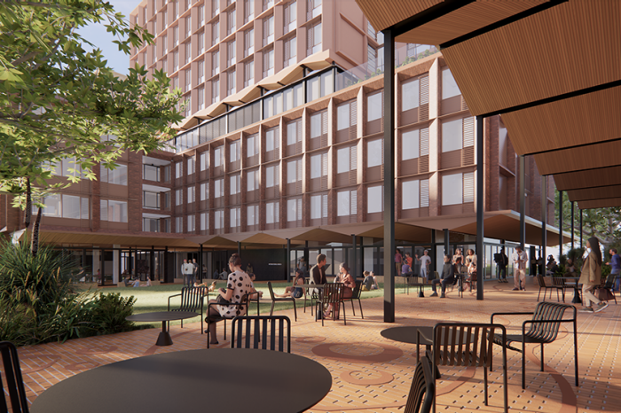 Student accommodation courtyard