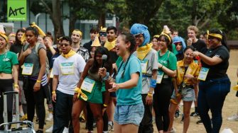 Alice Hu running a Fun-a-thon activity 2019