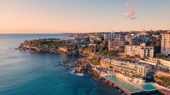 Aerial view of Bondi Icebergs and surrounds, Bondi