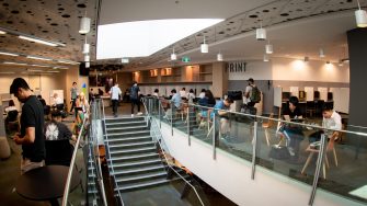 Photograph of the interior of the law library located on the UNSW Kensington campus this photograph portrays places where students can study