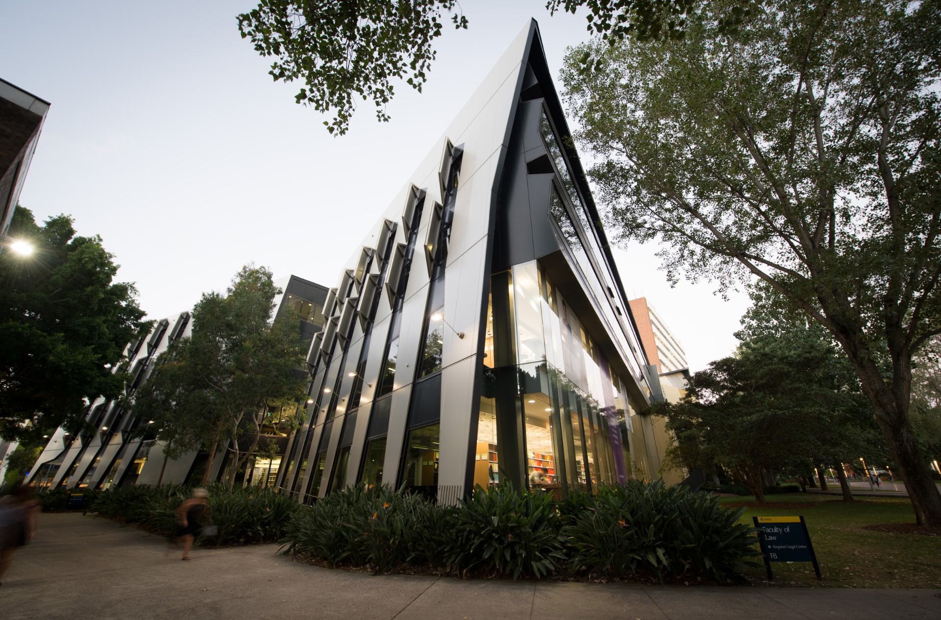 Exterior shot of the Law and Justice Building, Kensington, UNSW.