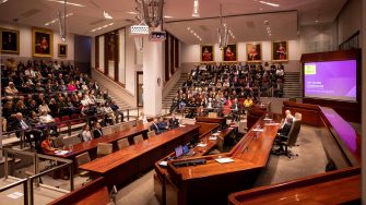 Wide shot of the Mason Conversation event in 2019