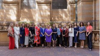 A group of women from the Pathways to Politics for Women program