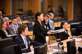 Jessie at the Mooting competition