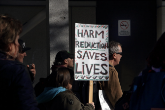 Law - harm reduction protest