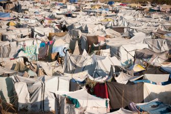 Tents of a IDP camp after the earthquake in Haiti.