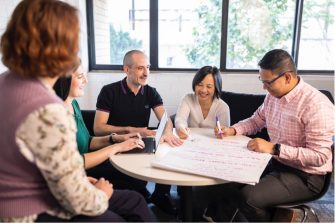 CBDRH team working at a table