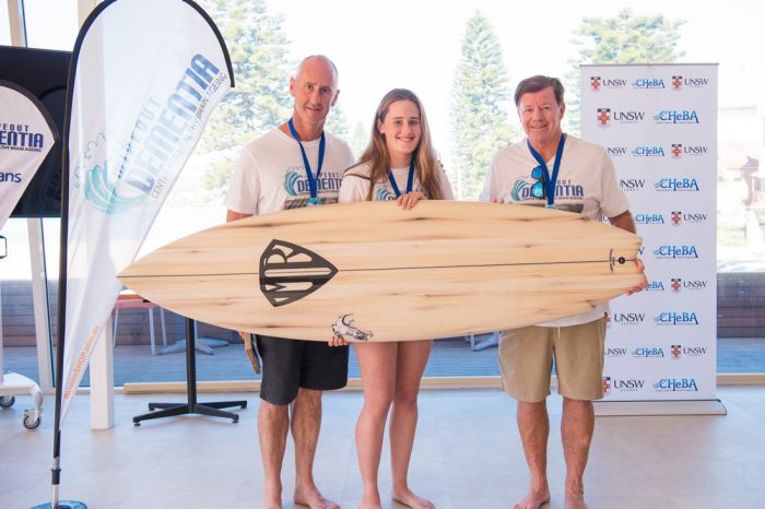 A group of Sydney surfers aged between 10 and 70 years of age competed in the first ever inter-generational ‘Wipeout Dementia’ at Queenscliff beach on Saturday 25 May 2019 to raise funds for research at the Centre for Healthy Brain Ageing (CHeBA).