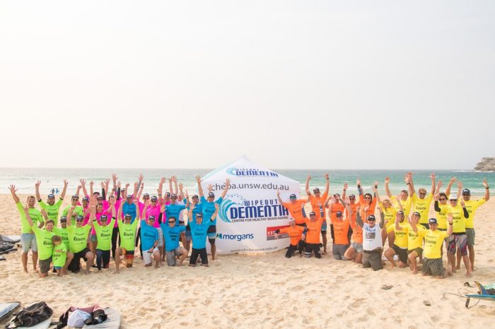On 22 November the 10th Wipeout Dementia® surf contest ran Sydney’s iconic Bondi Beach, with 45 senior executives across the property industry riding the wave of social change to raise funds for critical dementia research at CHeBA.