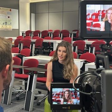 Candid shots filming the MD Student Documentary at Rural Campuses