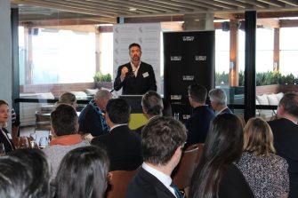 Attila Brungs giving a talk