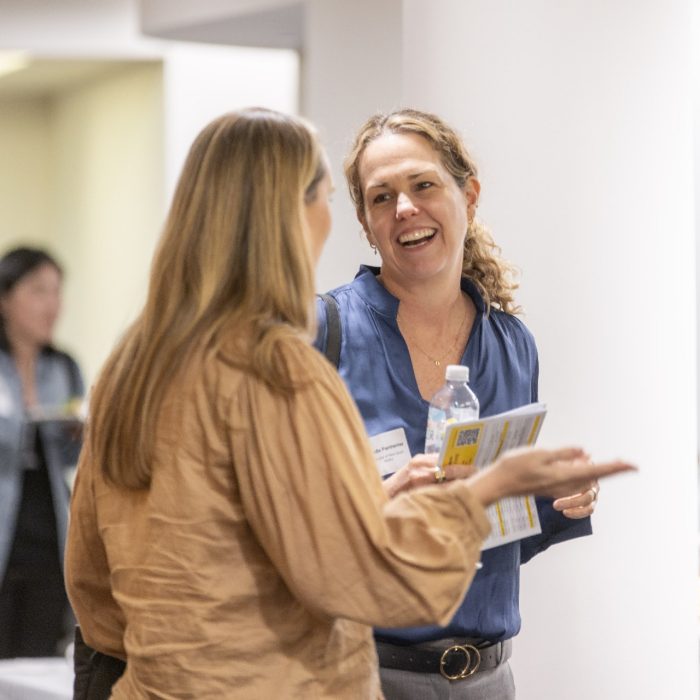 A group socialising during the Symposium break
