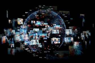 Digital contents concept. Social networking service. Streaming video. communication network.