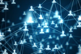 3d illustration connecting people on the internet, social network connection