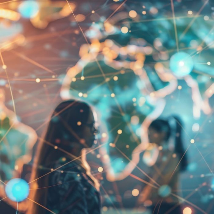 Multinational people and global communication network concept. Social media. --ar 16:9 Job ID: 00f3bb85-ca79-40ae-87f9-19e0a4f02d3c