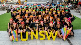 Students celebrating Mardi Gras