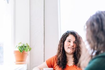 Two women having a chat