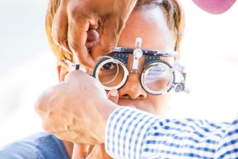 Man undergoing eye test