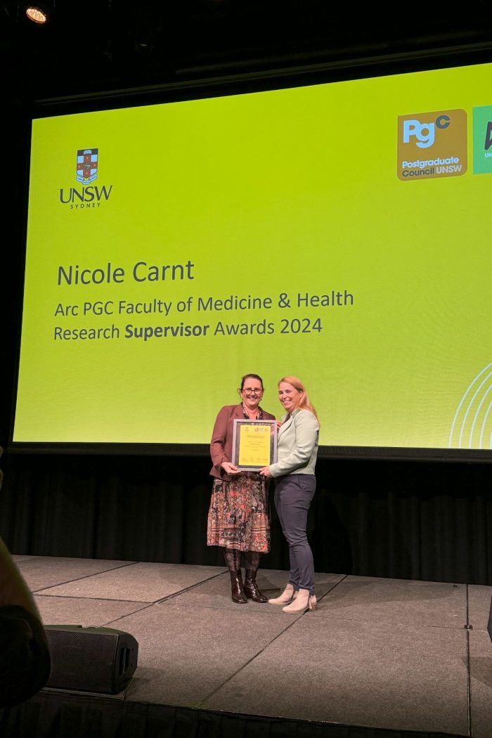 Nicole Carnt ARC supervisor award