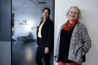 Nat and Kat in hospital room