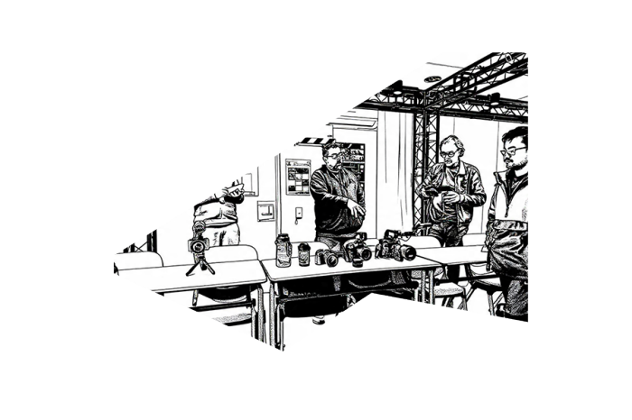 Illustration of a camera demonstration