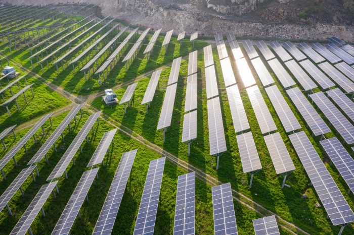 solar farm adjusted for use as clean energy header