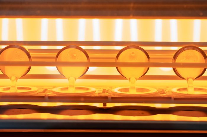 Molten glass created by The OX X-ray Fluorescence Lab instrument 