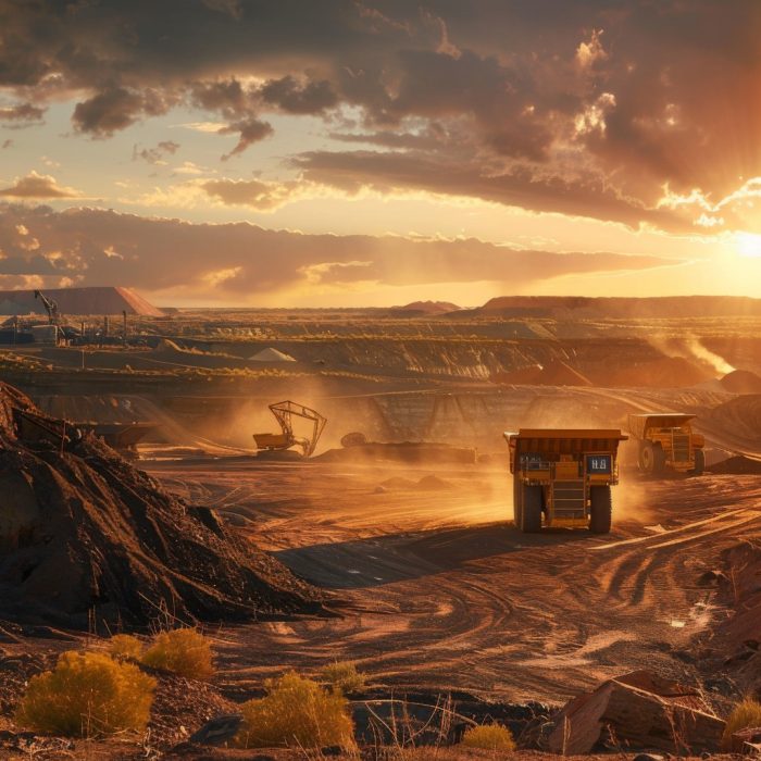 Sunset Over an Open-Pit Mine