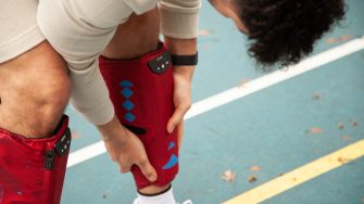 Person wearing shin pads