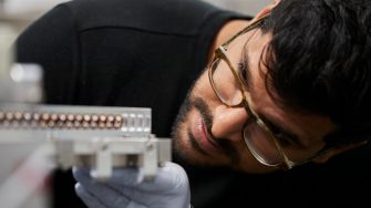 Adam Sookdeo working at the Chronos Lab, Kensington campus UNSW

