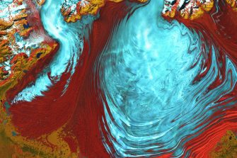 Aerial view of glacial