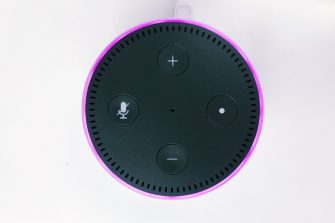 Amazon Alexa Echo Dot in purple mode