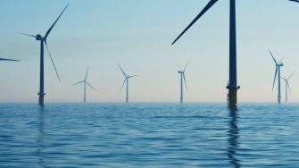 wind power plant on ocean