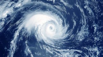 Hurricane from space. The atmospheric cyclone. Elements of this image furnished by NASA